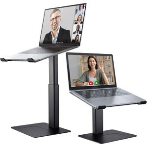 Laptop Stand for Desk, Ergonomic Sitting and Standing Laptop Riser for Notebook MacBook 11-17 InchesDJ Laptop Stand Adjustable Height from 7-15 Inches Aluminum(Black)