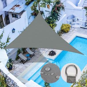 Upgrade 12'x12'x12' Sun Shade Sail Triangle Canopy, Water Resistant & UV Block Sunshade for Outdoor Patio Lawn Beach Garden Carport Backyard Deck Pergola, Grey 