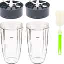 Tanzfrosch 32oz Cup and Extractor Blade Replacement Parts Blender Accessories Compatible with Nutribullet 600W/900W Models (4 Packs)