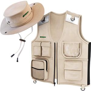 Kids Explorer Vest and Hat Costume - Backyard Safari Cargo Vest Kid Outdoor Activity - Gifts for Young Kids, Boys and Girls Ages 3-6