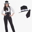 fun shack 20s Mobster Costume for Women, 1920s Gangster Outfit, Halloween Gangster Costume for Women, Vintage Style Size S