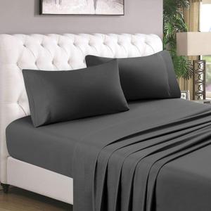 3 Piece Set - 1 Fitted Sheet and 2 Pillowcases King Size Dark Grey - King Fitted Sheet 24" Deep Pocket, Cotton 800 TC 3 Piece Set (King, Dark Grey) 3 Piece Set - 1 Fitted Sheet and 2 Pillowcases King Size Dark Grey - King Fitted Sheet 24" Deep Pocket, Cotton 800 TC 3 Piece Set (King, Dark Grey)