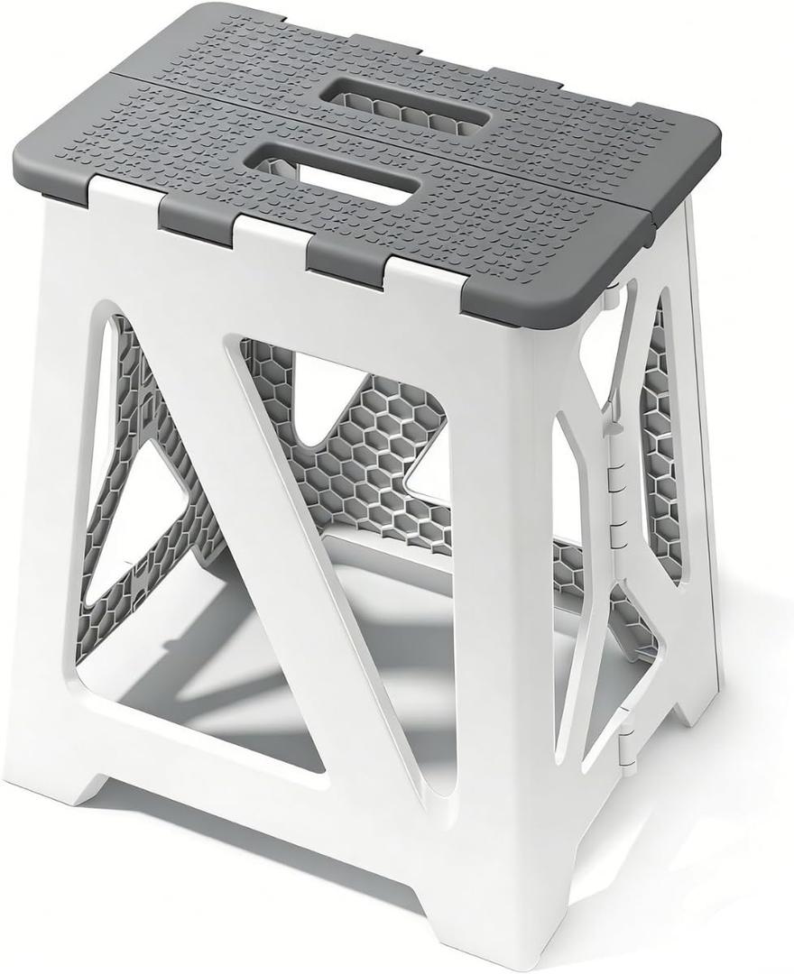 Folding Shower Stool - Foldable & Anti-Slip Shower Chair for Inside Shower - 330lbs Safety Waterproof Plastic Fold Up Shower Seat - Portable Travel Compact Bath Bench for Elderly, Handicap & Disabled, 11"D x 13.4"W x 15.7"H