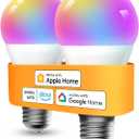 Refoss Smart Bulbs Works with Apple HomeKit, Color Changing Smart Wi-Fi Light Bulbs Compatible with Siri, Alexa and Google, A19 E26 Fitting, 2700K-6500K RGBWW Dimmable, 9W 810 Lumens, 2 Pack