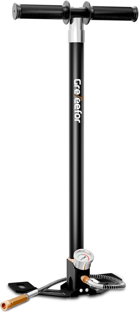 PCP Hand Pump 4500 PSI / 30MPa, Critical Parts Pre-Assembled with Oil-Moisture Filter PCP Air Pump for PCP Air Rifles, PCP Airguns, HPA Tanks, Paintball