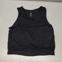 ATTRACO Workout Tank Tops for Women Seamless Full Length Gym Tops Athletic Yoga Top Built in Bra (Medium, Black Crop)