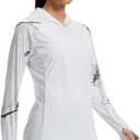 LOOGU Women's UPF 50+ Sun Protection Hoodies Shirts Slim Fit Long Sleeve Lightweight Quick Dry UV Fishing Hking Outdoor (White, L)