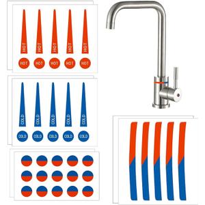 Faucet Stickers Hot and Cold Stickers for Faucet Waterproof Hot and Cold Indicator Bathroom Faucet Stickers Hot and Cold Signs for Kitchen Bathroom Hotel School Restaurant (80)