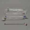 6 Pcs Glass Swizzle Stick, Reusable Drink Coffee Juice Milk Stirrers Cocktail, Stick for Coffee Bar