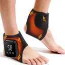 2PCS Cordless Ankle Heating Pad with Massage for Pain Relief,Rechargeable Ankle Massager for Circulation and Pain Relief,3 Vibration & Heating Settings,Auto Shut Off