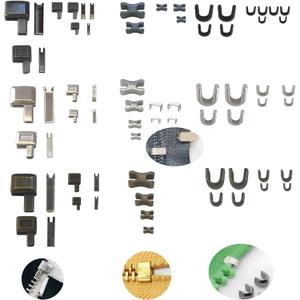 Metal Zippers Latch Slider Retainer Box 3 Color 4 Size #3#5#8#10 Zipper Repair Kit with Insertion Pin, Top Bottom Stop for Metal Zip Repair or Sewing Replacement DIY(Size 10/8/5/3)
