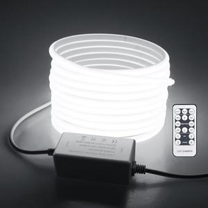 Samsion 32.8FT Outdoor LED Rope Light Waterproof COB LED Strip Lights for Indoor 6000K Cold White AC 110V/120V Dimmable Connectable LED Flexible Light Strip for Indoor Garden Building Commercial Decor