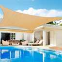 Sun Shade Sail, 7' x 13' Rectangle Canopy Sail UV Block Sun Shade for Outdoor Patio Garden Backyard, Outdoor Shade Sail Sand