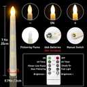 Ymenow Flameless Taper Candles with Remote Timer, 6pcs 7.9" Battery Operated LED Fake Electric Tapered Candles Flickering Ivory Floating Candlesticks for Halloween Party Table Christmas Decorations