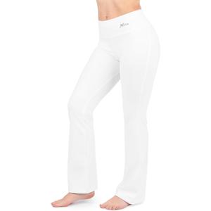 Nirlon Womens Bootcut Yoga Pants - Wide Leg Pants for Women Soft & Breathable Bootcut Yoga Pants for Yoga Regular & Plus Size (10, White)