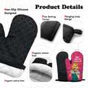Funny Humor Sarcastic Cooking and Baking BBQ Kitchen Gadgets with Heat Resistant Silicone Non-Slip, Don't Make Me Poison Your Oven Mitts Set of 2, Gifts for Housewife Hostess Mom Aunt Sister BFF
