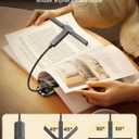 Glocusent Innovative Tri-Head Book Light for Reading in Bed, 3 Colors & 5 Brightness Levels, 1000mAh Rechargeable Reading Light with 30-Min Timer, 10-100Hrs, Partner Friendly, Perfect for Book Lovers (Black)