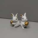 Beautiful Bunnies Decoration Figurine Resin Statue Portable And Sculpture For Nursery Or Garden