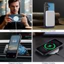 for Samsung Galaxy S25 Case Wallet Compatible with Magsafe, RFID Blocking Magnetic Card Holder 2 in 1 Detachable Kickstand Shockproof Phone Case for Galaxy S25 6.2" Blue