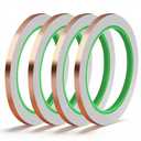 Rindion 4 Pack Copper Tape, 1/4inch X 196.8FT Double-Sided Conductive Copper Foil Tape, Copper Tape Conductive Adhesive for EMI Shielding, Electrical Repairs, Guitars, Grounding, Craft Decorations