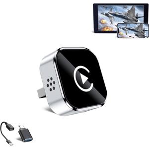 HYPAX Wireless CarPlay Adapter-4 in 1 Screen Mirror Link Car Adapter Android Auto Multi-User Seamless Connection Converts Wired to Wireless CarPlay Adapter - No Latency from iOS 10+ to Screen w/USB-C