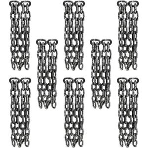 8 Pack 6 Feet Halloween Chains Plastic Prison Chain Props for Halloween Haunted House Decoration Cosplay Supplies
