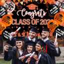 Orange and Black Graduation Decorations Class of 2026 Banner with 18 Pcs Grad Balloons Set - Large Congrats Grad 2026 Graduation Backdrop Decor, Orange Graduate Balloons Grad Party Decorations