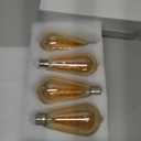 Decoaui ST64 LED E26 Vintage Edison Light Bulbs, Light Amber Glass, Dimmable, 4W(40W Equivalent) 300 Lumens, 2500K Warm White, Spiral Filaments Design, Antique Style, 25000 Hrs, 4-Pack