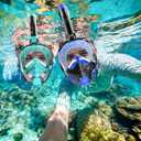 Full Face Snorkel Mask for Adults Teen, Snorkeling Gear with Detachable Camera Mount, Panoramic 180° View, Anti-Fog Anti-Leak Snorkling Set for Man and Women