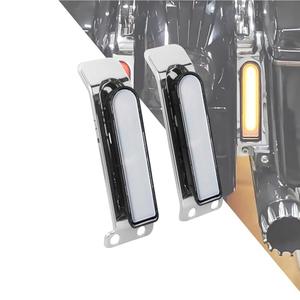 HDBUBALUS LED Saddlebag Support Inserts Turn Signal Filler Panel Brake Tail Lights Fit For Harley Electra Glide Road King Ultra Limited 2014-2024 (Chrome Housing Clear Lens)