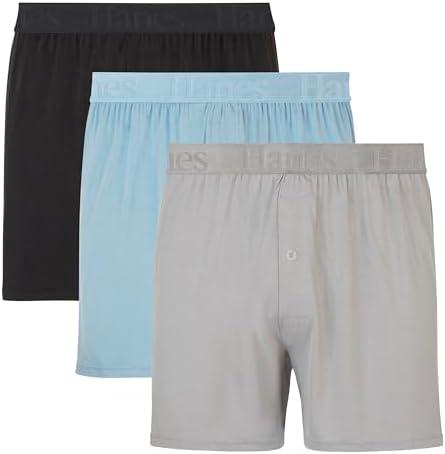 Hanes Men’s Originals SuperSoft Boxers (3 Pack) Size L
