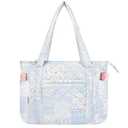 WOBAGMEN Quilted Tote Bag for Women, Lightweight Quilted Tote Bag with Zipper, Large Shoulder Bag with Compartments for Work, Travel, Gym (Blue Green Pin, M)