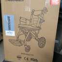 Ultra Lightweight Folding Wheelchair for Seniors & Adults, Portable Transport Chair, 12" PU Rear Wheels, Supports 300lbs, Compact for Daily Use & Travel, Blue
