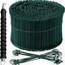 1001 Pcs Double Loop Rebar Wire Bar Ties 6 Inch 16 Gauge Rebar Wire with Automatic Twister Tying Tool for Securing(Green)
