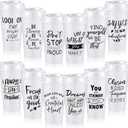 10 Pcs Bulk Inspirational Gifts for Employee Coworkers Staff Teammate, 16oz Reusable Plastic Coffee Cups with Positive Sayings, Housekeeping EVS DSP Week Appreciation gifts (White)