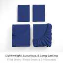 Mellanni Queen Sheets Set - 4 PC Iconic Collection Bedding - Hotel Luxury, Extra Soft, Cooling Bed Sheets - Wrinkle, Fade, Stain Resistant (Queen, Royal Blue)