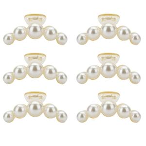 8pcs Bridesmaid Proposal Gifts 4.1 Inch Square Set of 8 Bachelorette Hair Claw Clips ideas Bridal Shower Gift for Wedding Party Favors (6pcs Bead Champagne)