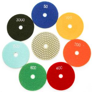 Diamond Polishing Pads Wet 7-Step Polishing Sanding Grinding Pads 7 Pcs Set for Granite Marble Stone 4 Inch Grit 50-3000