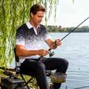 uideazone Mens Golf Shirt Dry Fit Athletic Polo Shirts Moisture Wicking Performance 3D Print Short Sleeve (3X-Large, Black White)