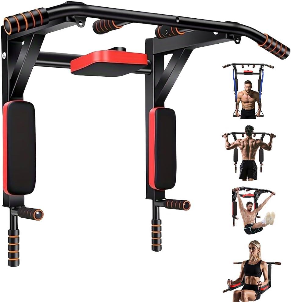 Multifunctional Wall-Mounted Pull-Up Bar  Indoor Horizontal Bar for Home Gym, Chin-Up, Punching Bag, and Exercise Equipment  (require drill holes for installation)