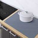 Stove Top Covers for Electric Stove,28 x 20 Silicone Stove Cover Mat, Heat Resistant Glass Cooktop Cover,Ceramic Stove Protector,Flat RV Range Stovetop Protector Pad, Dish Drying Mat for Kitchen,Grey