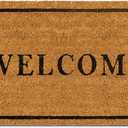 PLUS Haven Coco Coir Door Mat with Heavy Duty Backing, Welcome Doormat, 17.5x30 Size, Easy to Clean Entry Mat, Beautiful Color and Sizing for Outdoor and Indoor uses, Home Dcor