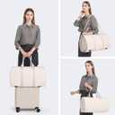 3Pcs Garment Duffle Bags for Travel Convertible Carry on Garment Bag for Women Men Travel Duffle Bag Includes Shoe Pouch & Hanging Suit Bag for Clothes/Dresses, Beige