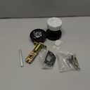 dairazan Modern White Marble Door Knob, Interior Privacy Door Handle with Matte Black for Bedroom Bathroom,Keyless Design