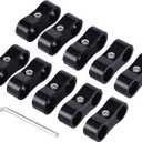 EVIL ENERGY 10AN Hose Separator Clamp, AN10 Fuel Line Mounting Clamp Aluminum Black 4PCS