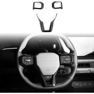 ABS Car Steering Wheel Frame Cover Steering Wheel Button Panel Frame Compatible with Kia K4 GT-Line 2025 Kia EV6 GT-Line 2025 Kia EV3 GT-Line Kia EV4 GT-Line Accessories(Carbon Fiber Style)