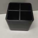 Extra Large Rotating Utensil Holder for Kitchen Counter, Large Wooden Utensil Holder with 4 Compartments, Black