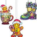 Gingerbread Man Ornament Acrylic Suncatcher Window Hanging Wall Decor for Indoor Outdoor Doors Home