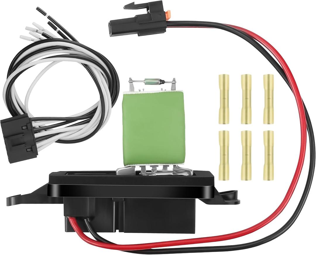 89019100 HVAC Blower Motor Resistor Kit with Harness Compatible with 2002-2009 Chevy Trailblazer & GMC Envoy XL, 2004-2007 Buick Rainier, 2003-2008 Isuzu Ascender Replaces 973-008, 973008, Black
