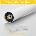 NICETOWN Single Drapery Curtain Rod Set with Chic Round Finials/Ball Caps, 1 1/8 inch Diameter Adjustable Length 72 to 144" Length for French Door, Matte White